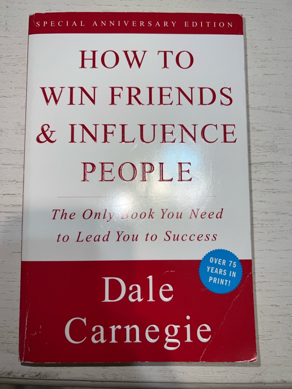 How to Win Friends & Influence People by Dale Carnegie - White & Red Cover